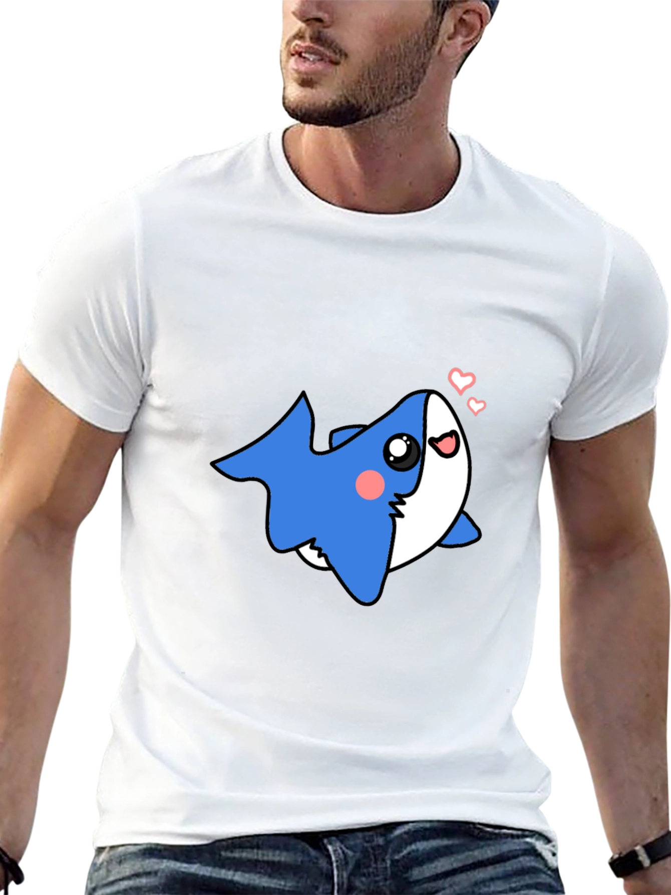 Cute Shark Black T-Shirt - Mens Graphic Tee