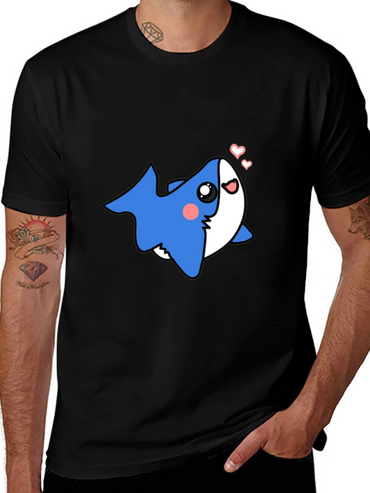 Cute Shark Black T-Shirt - Mens Graphic Tee