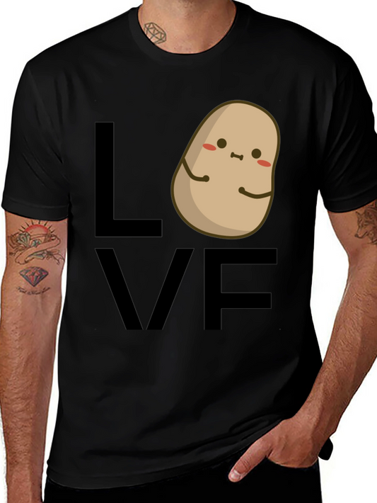 Cute Potato Love T-Shirt - Black Graphic Tee