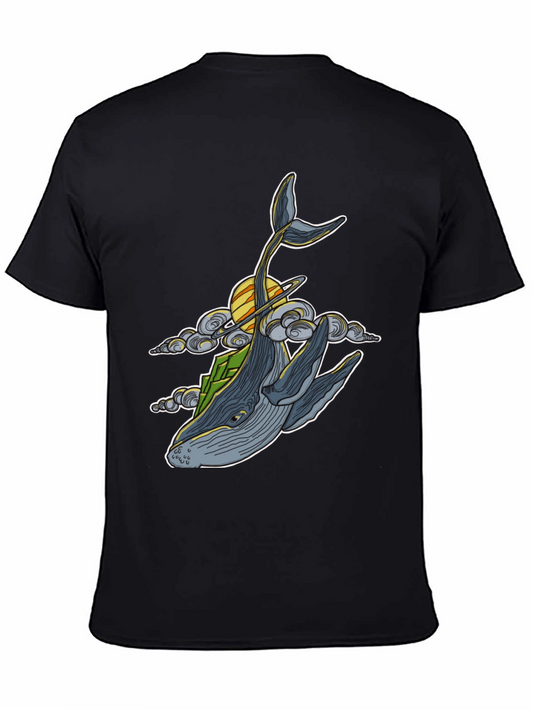 Whimsical Whale T-Shirt - Celestial Ocean Design