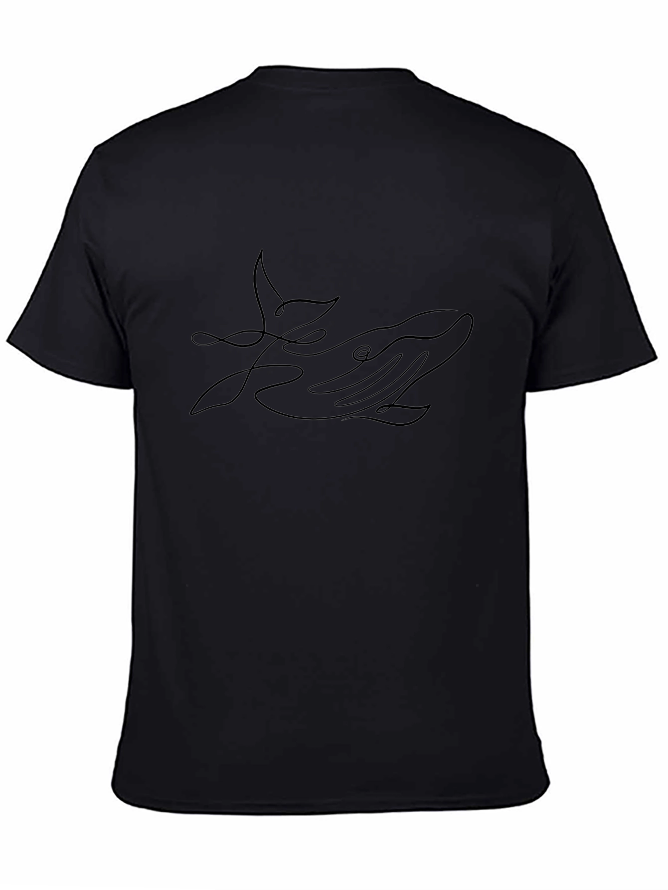 Whale Line Art Graphic T-Shirt