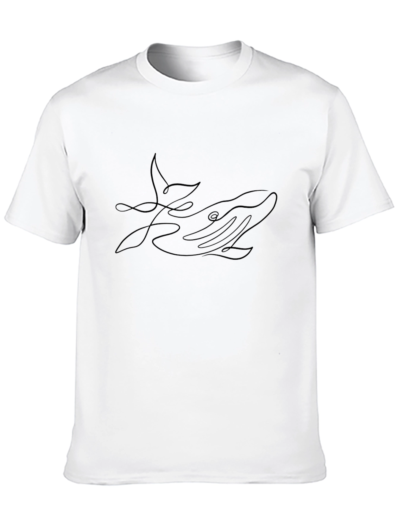 Whale Line Art Graphic T-Shirt