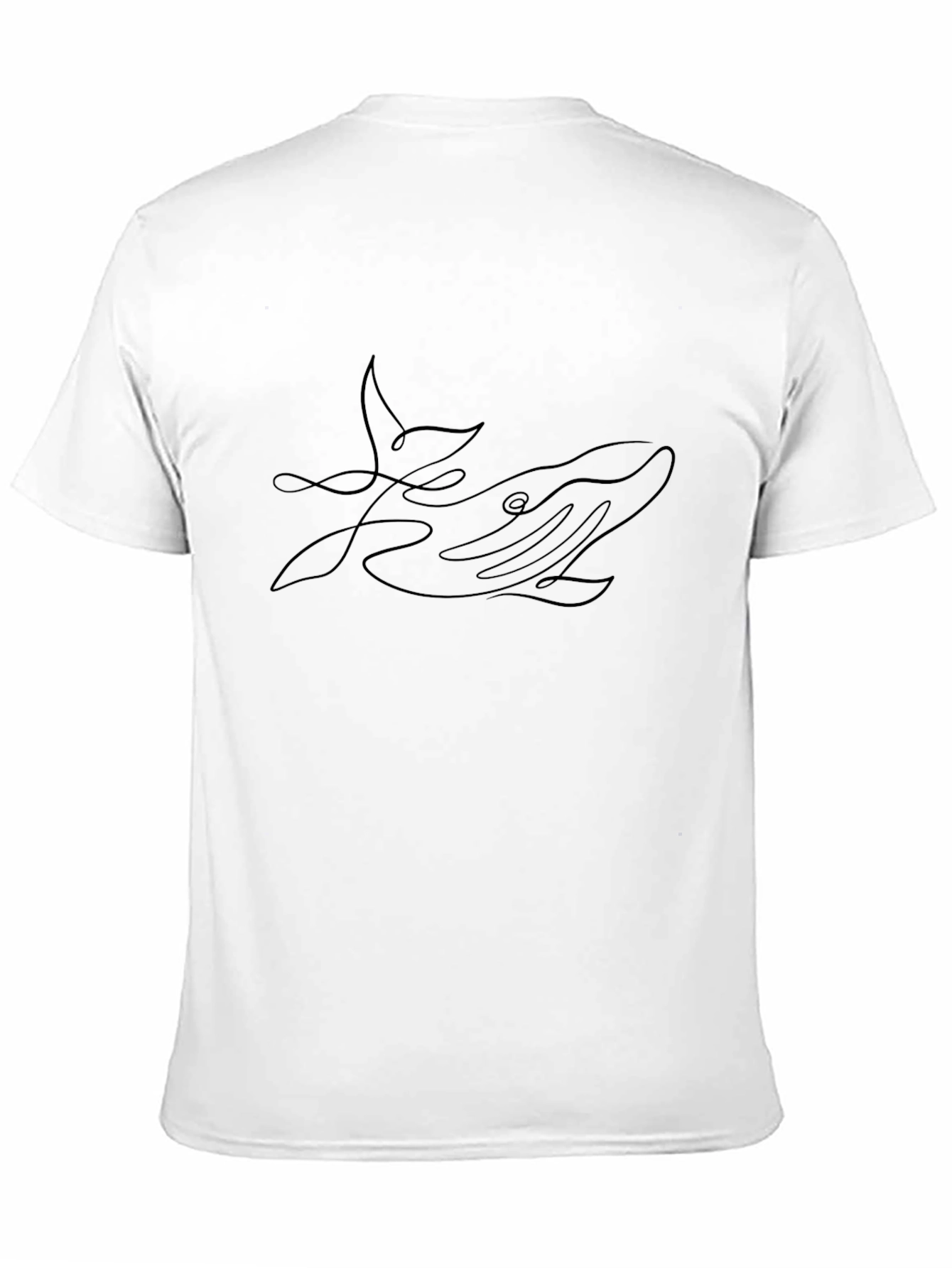 Whale Line Art Graphic T-Shirt