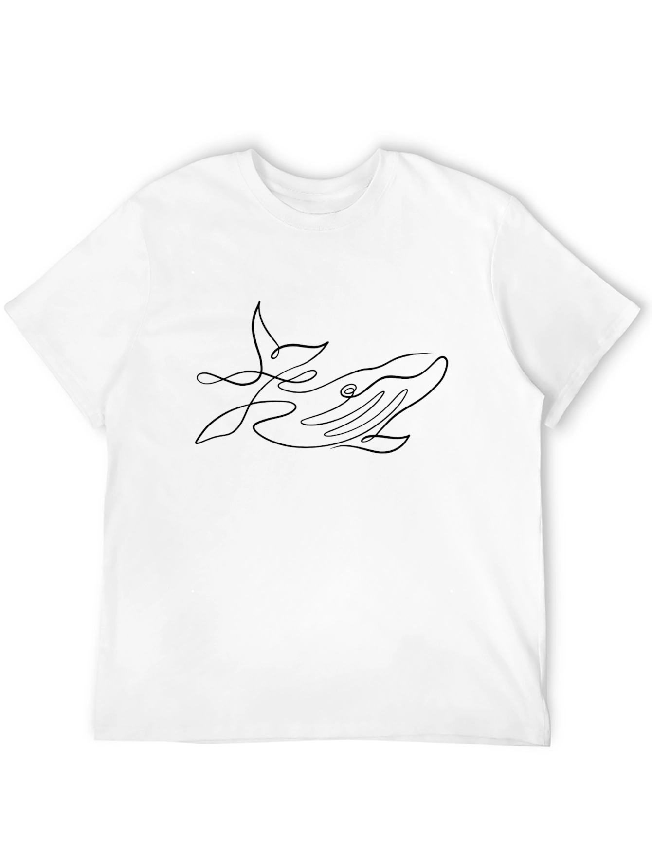 Whale Line Art Graphic T-Shirt