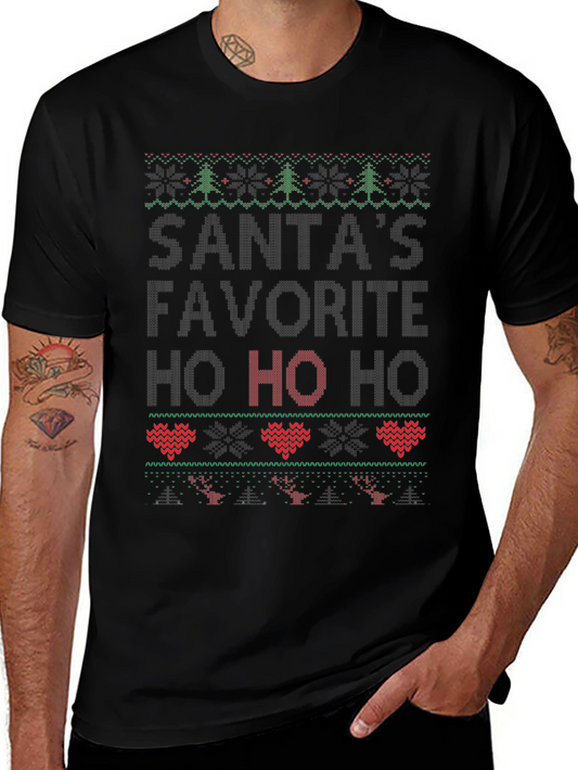 Santas Favorite Ho Funny Christmas Ugly Sweater Style T-Shirt