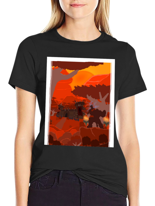 Fiery Battlefield Graphic T-Shirt