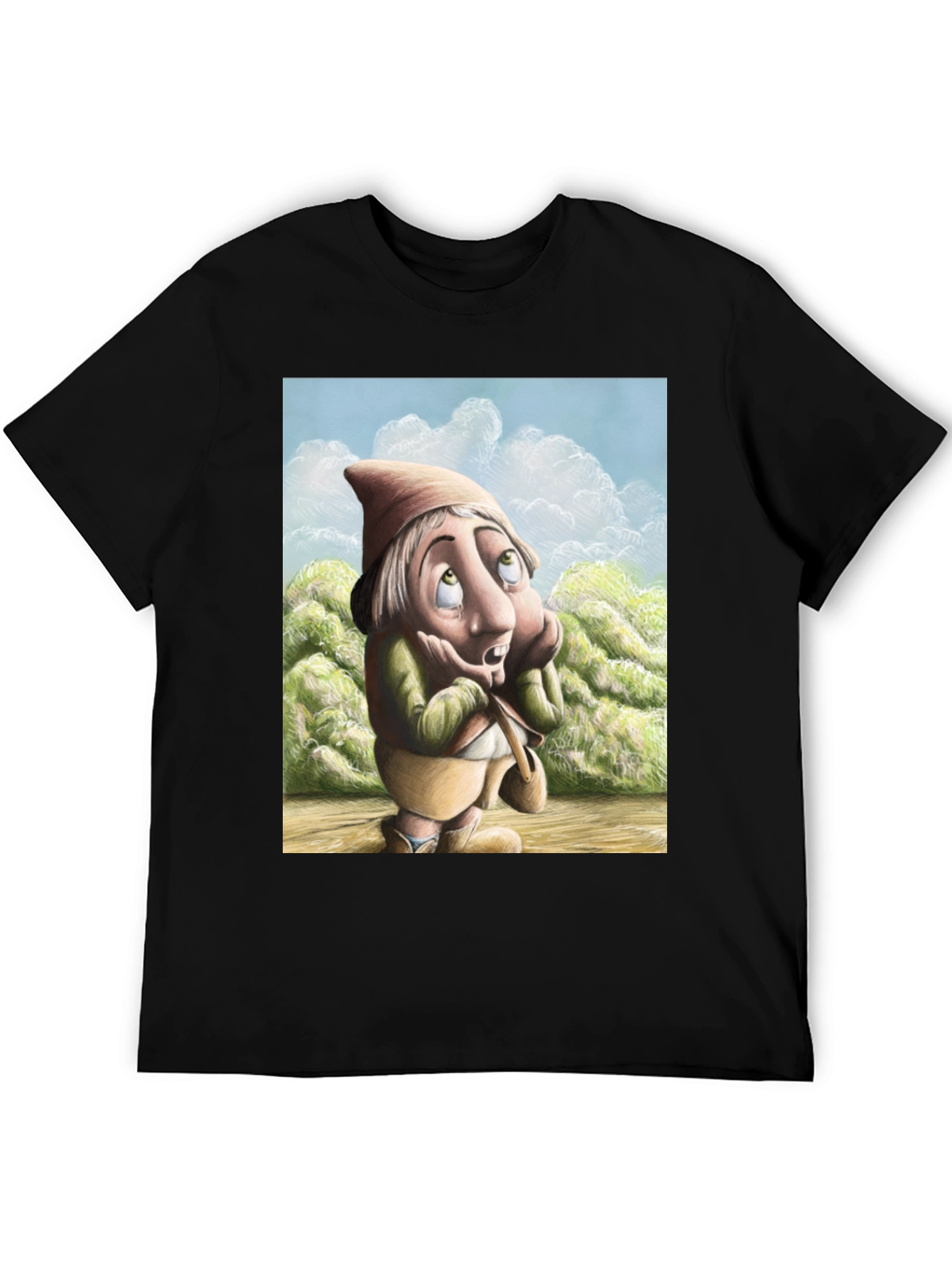 Whimsical Gnome T-Shirt - Unique Cartoon Design