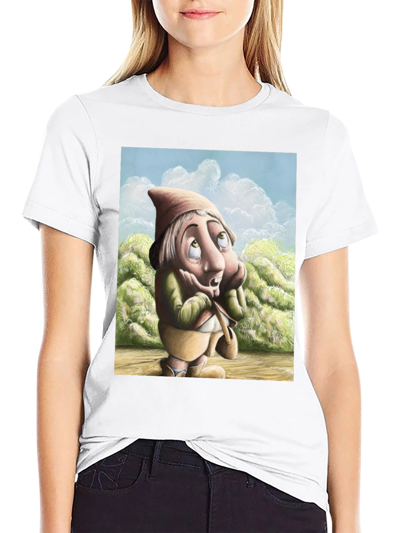 Whimsical Gnome T-Shirt - Unique Cartoon Design