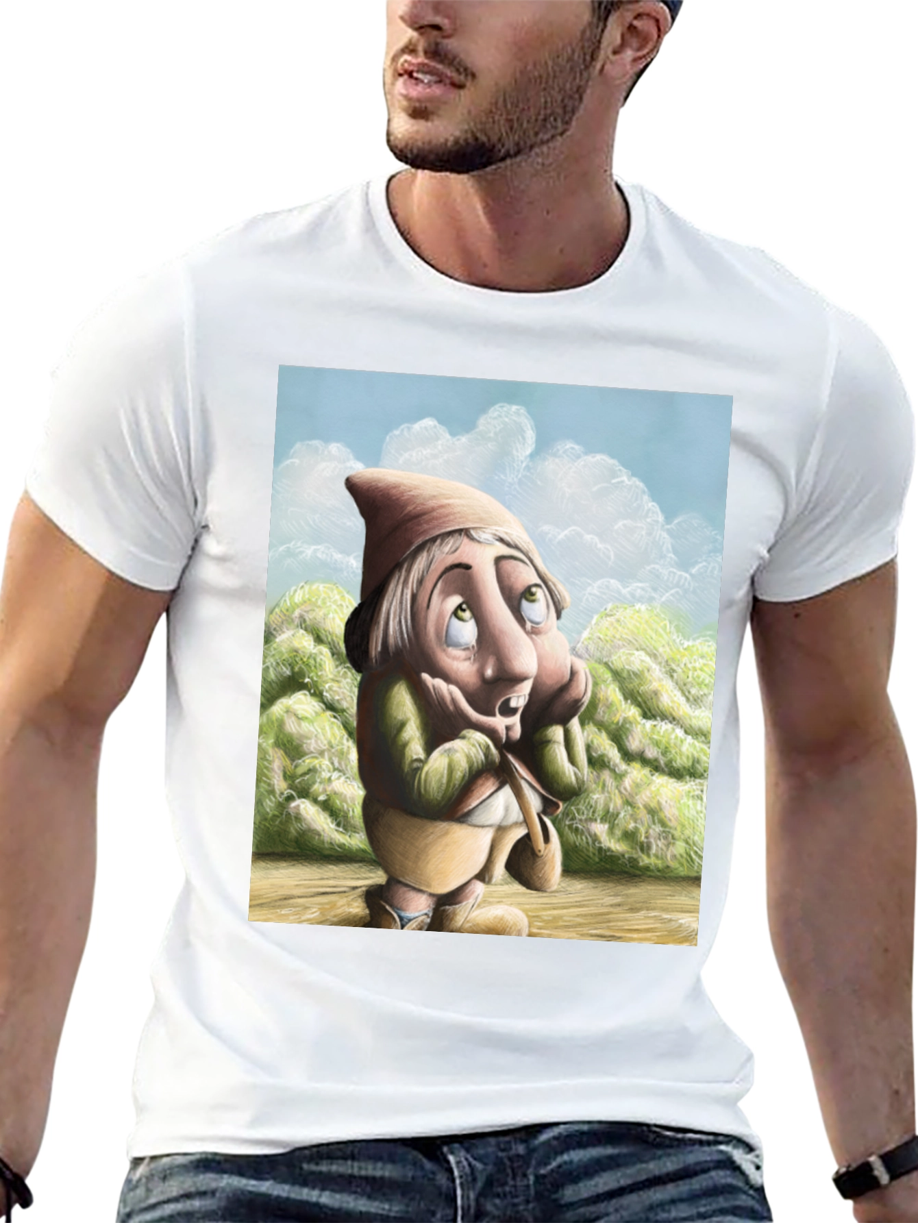 Whimsical Gnome T-Shirt - Unique Cartoon Design