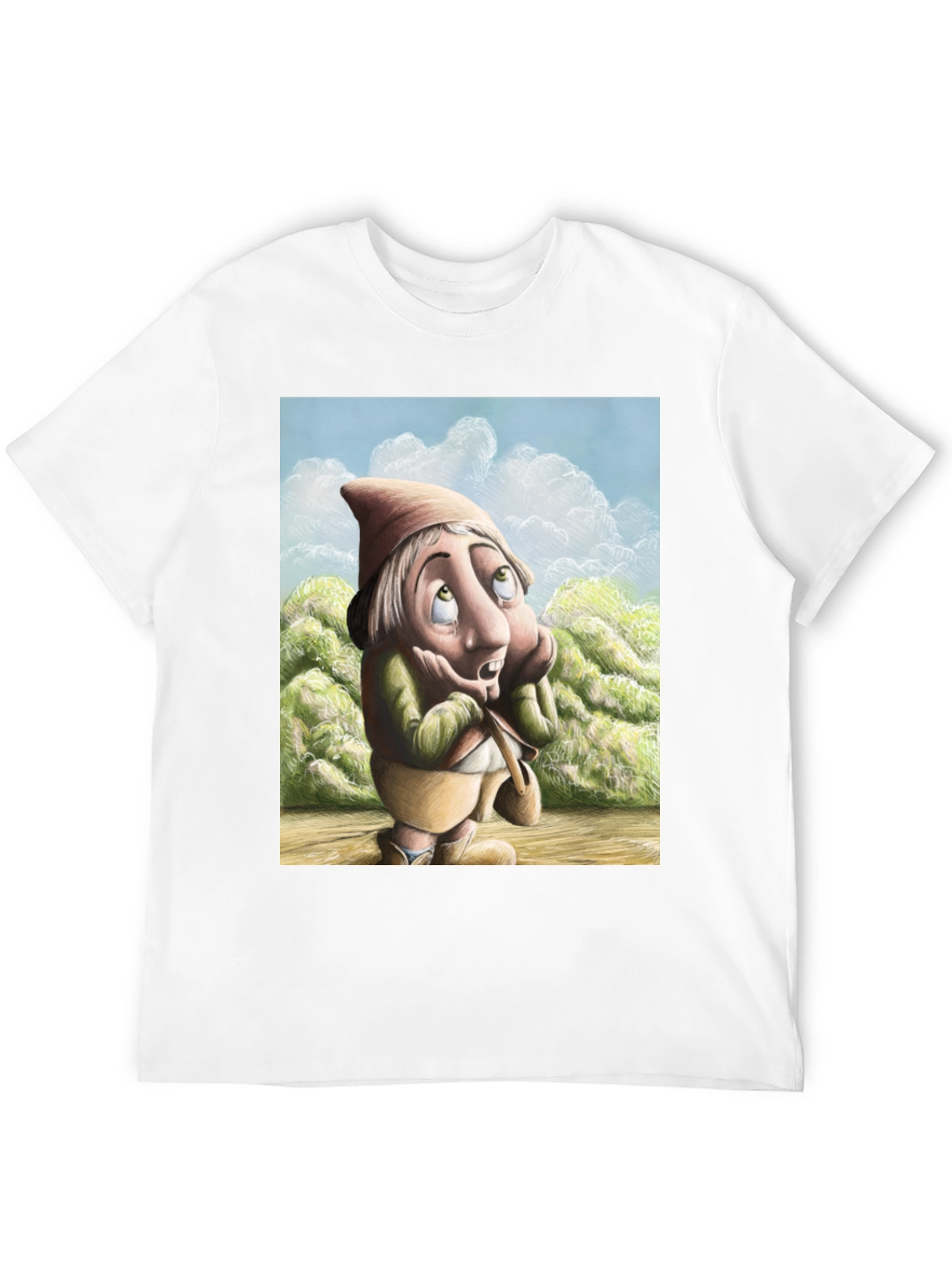 Whimsical Gnome T-Shirt - Unique Cartoon Design