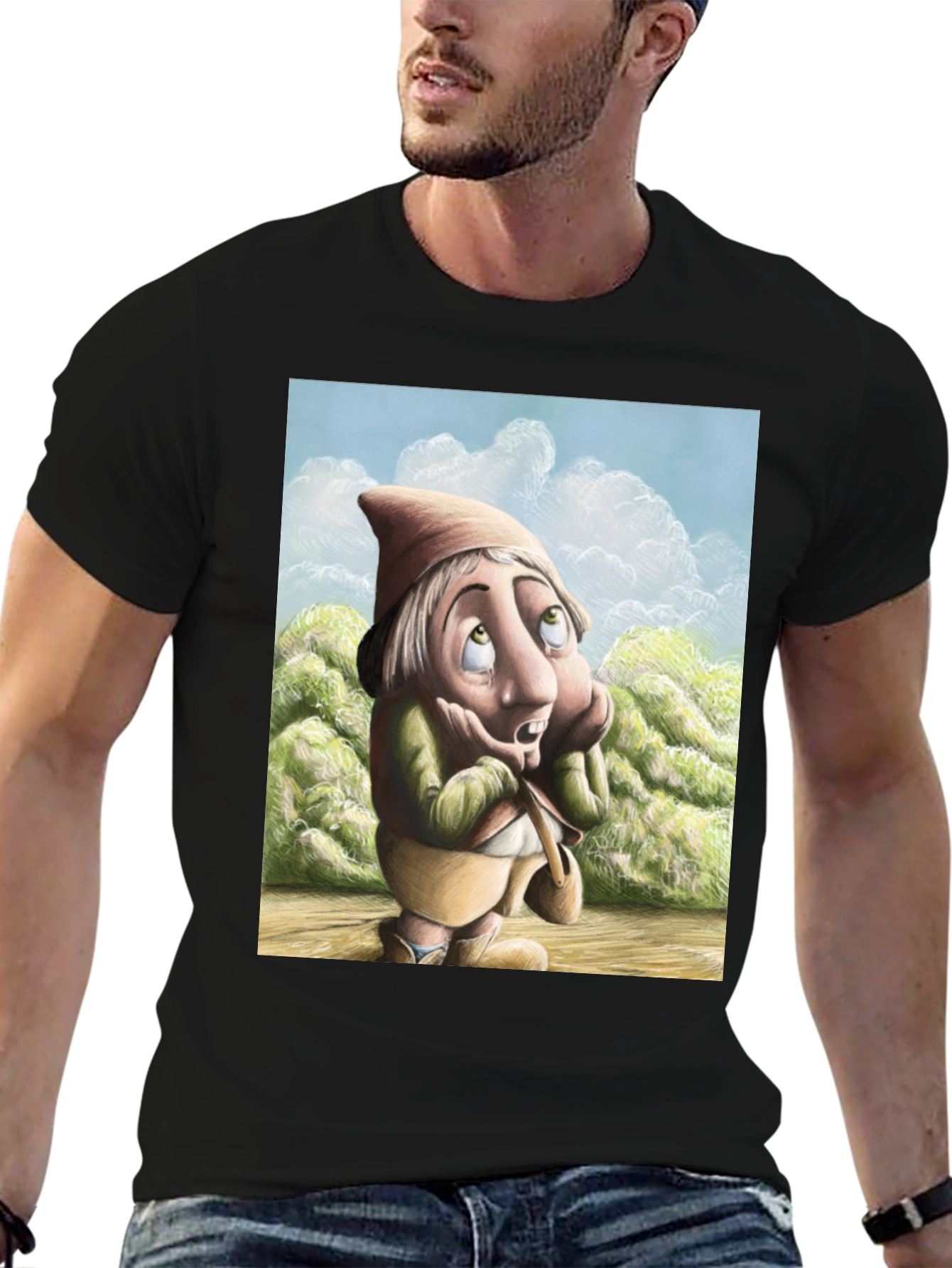 Whimsical Gnome T-Shirt - Unique Cartoon Design
