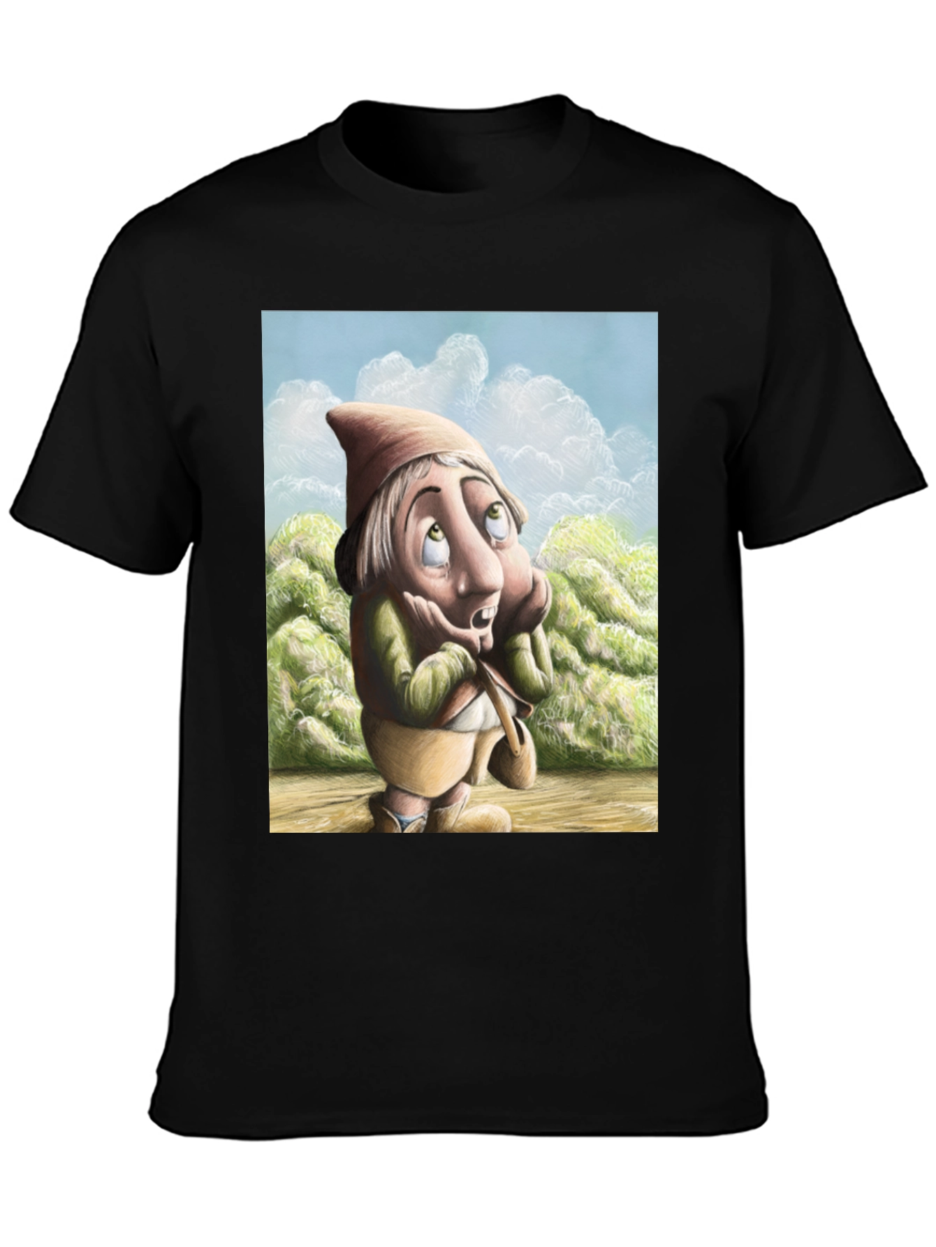 Whimsical Gnome T-Shirt - Unique Cartoon Design