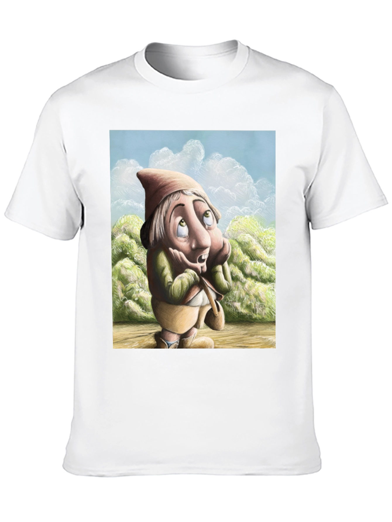 Whimsical Gnome T-Shirt - Unique Cartoon Design