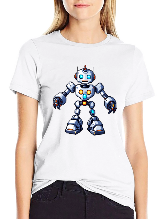 Robot Graphic Tee - Retro Sci-Fi Style