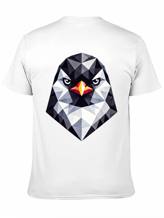 Geometric Penguin Head Black T-Shirt