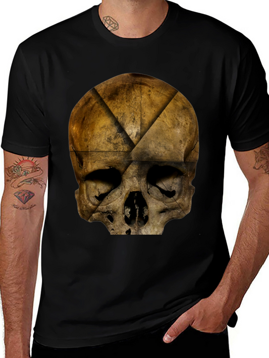 Skull Graphic Print T-Shirt - Dark Grunge Style