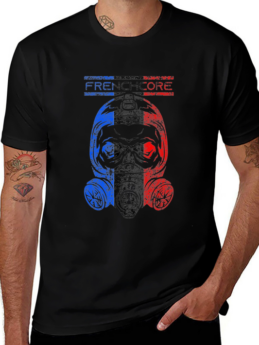 Frenchcore Skull Gas Mask T-Shirt - EDM Rave Tee
