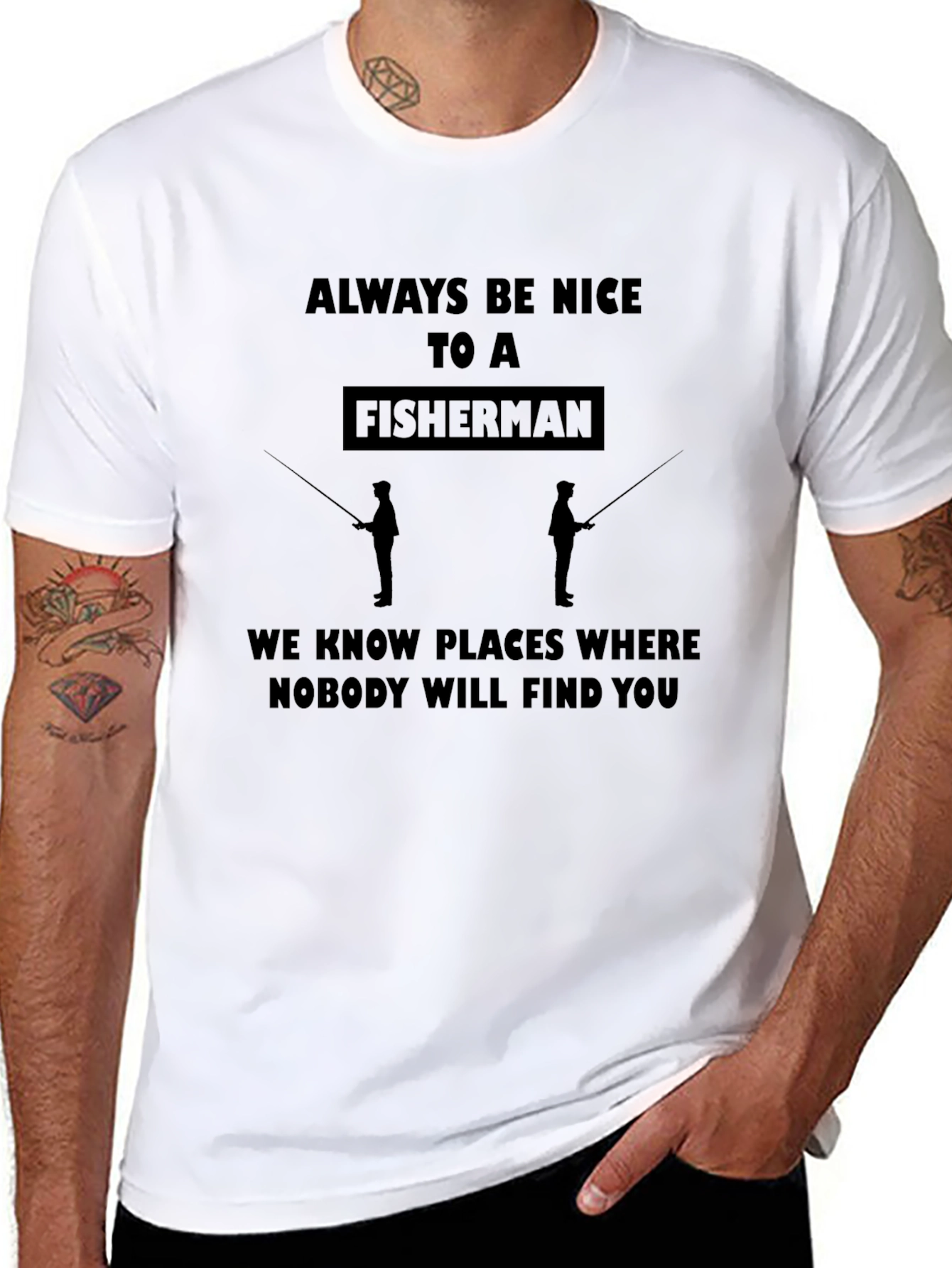Funny Fisherman Graphic T-Shirt - Always Be Nice