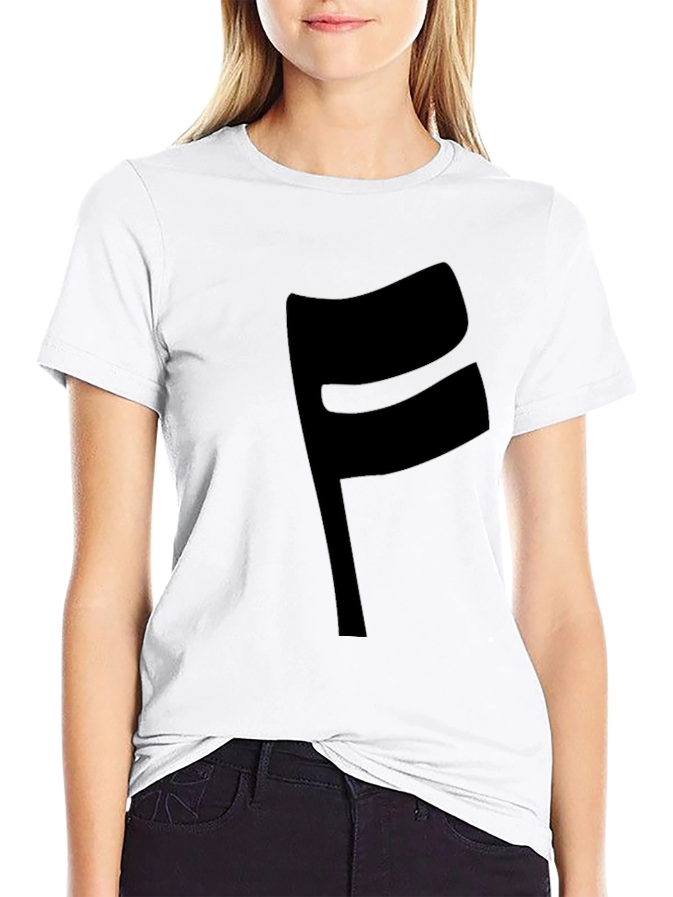 Modern Black F Graphic T-Shirt