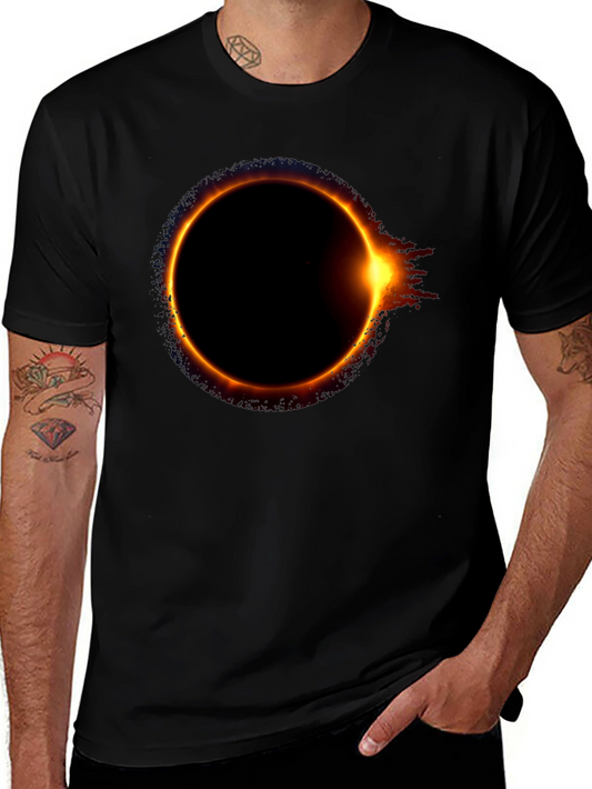 Solar Eclipse Graphic T-Shirt - Black Crew Neck