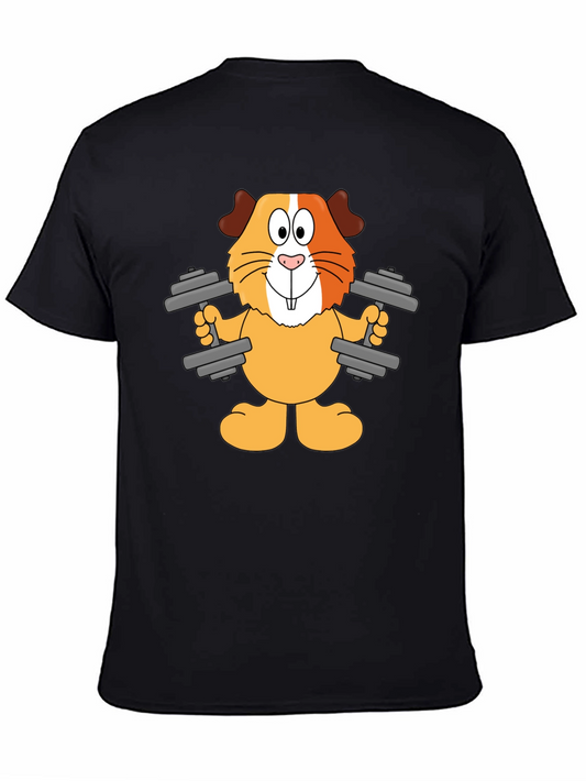Funny Guinea Pig Lifting Weights T-Shirt