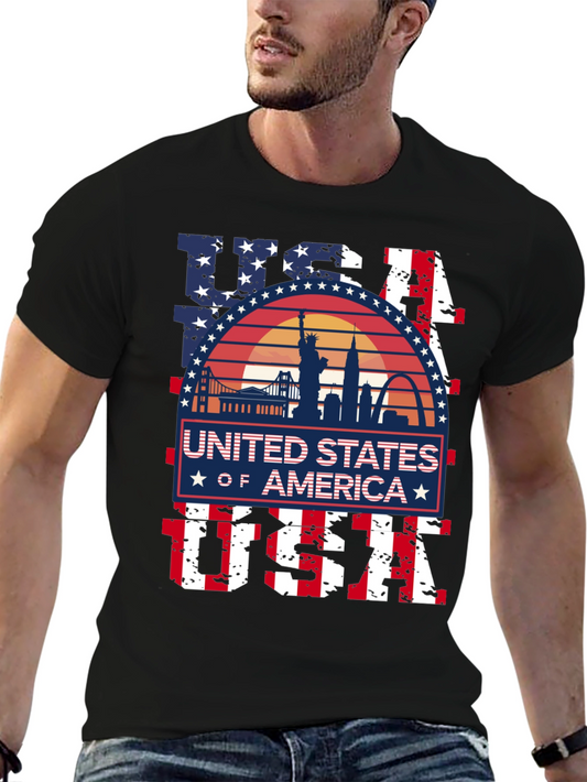 USA Patriotic Graphic T-Shirt