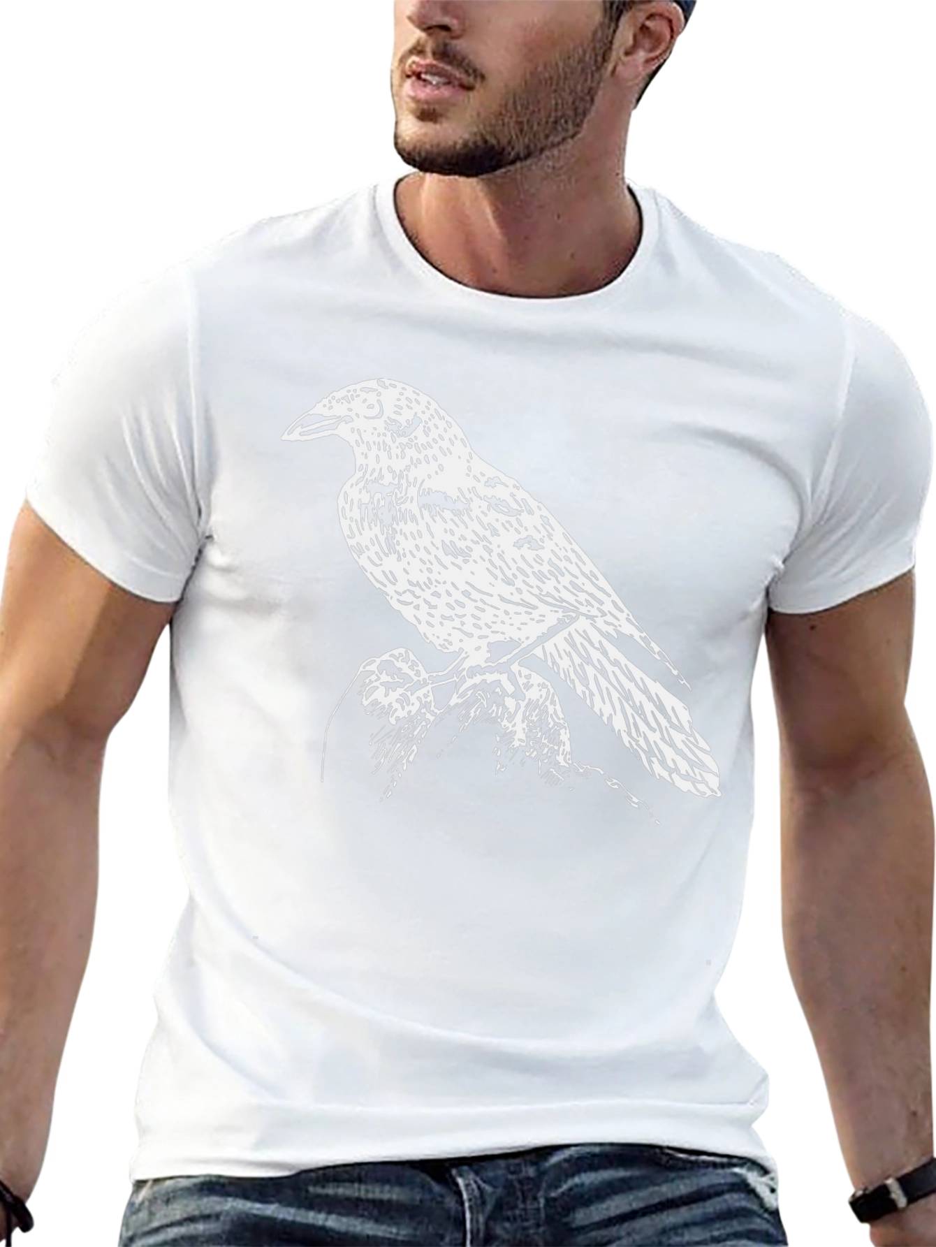 Raven Print Black T-Shirt