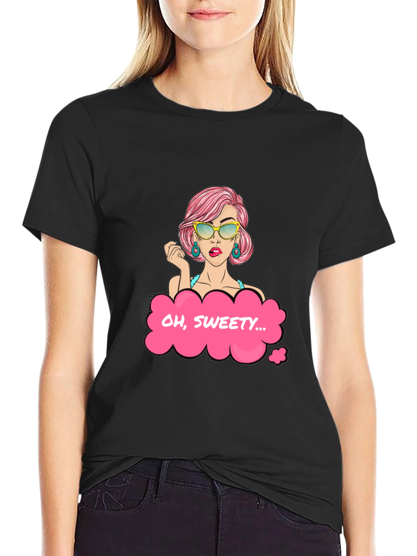 Oh Sweety Graphic T-Shirt - Stylish Pop Art Design