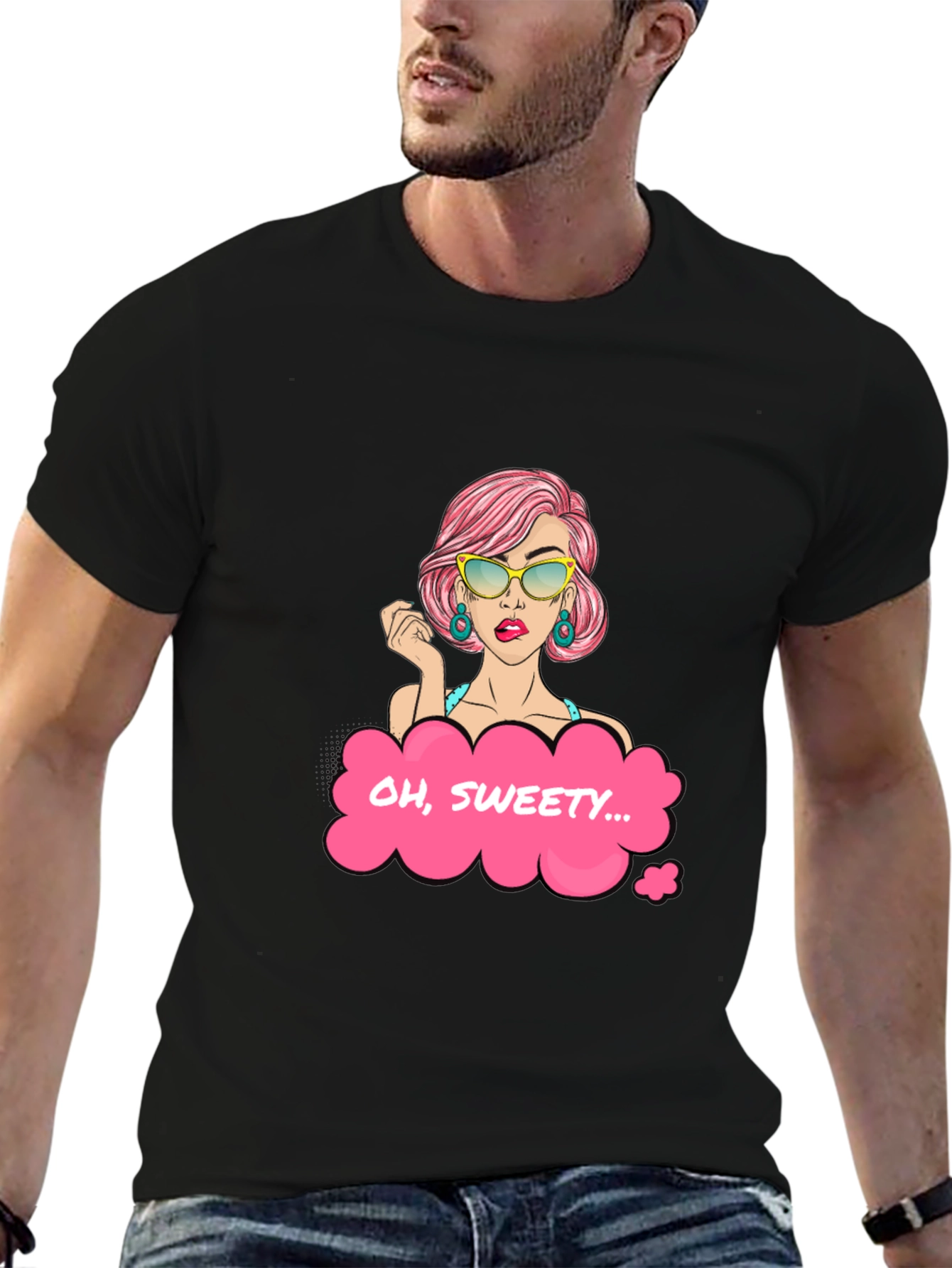 Oh Sweety Graphic T-Shirt - Stylish Pop Art Design