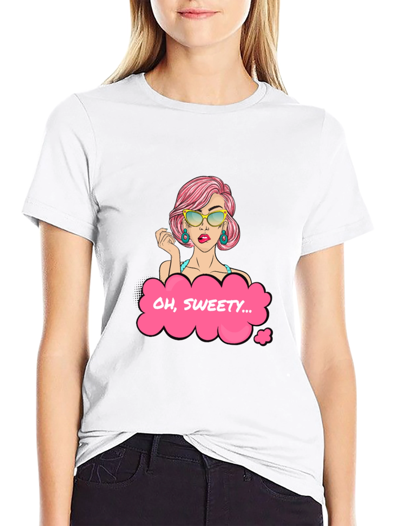 Oh Sweety Graphic T-Shirt - Stylish Pop Art Design