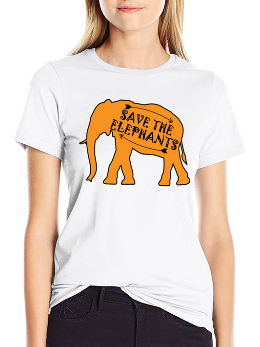 Save the Elephants Graphic Tee - Black Cotton Shirt