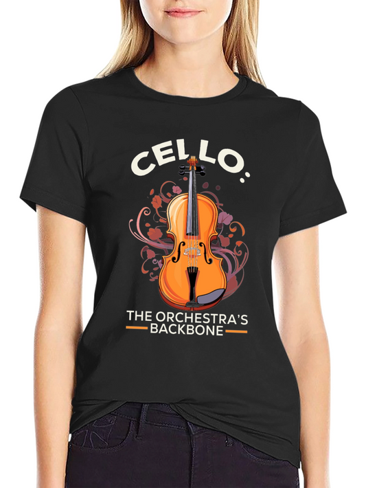 Cello Orchestra Backbone Graphic T-Shirt