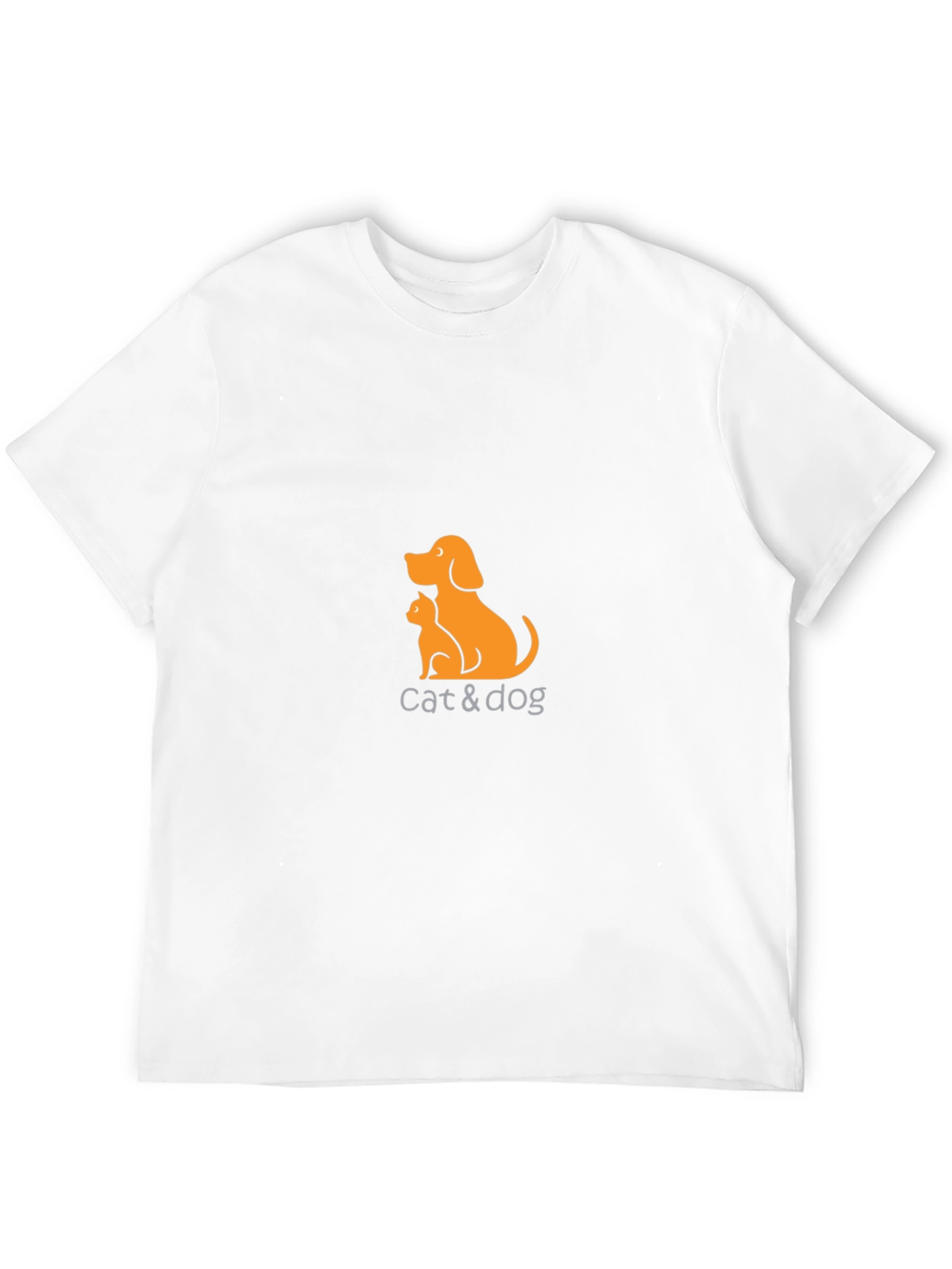 Cat & Dog Graphic Tee - Casual Black T-Shirt