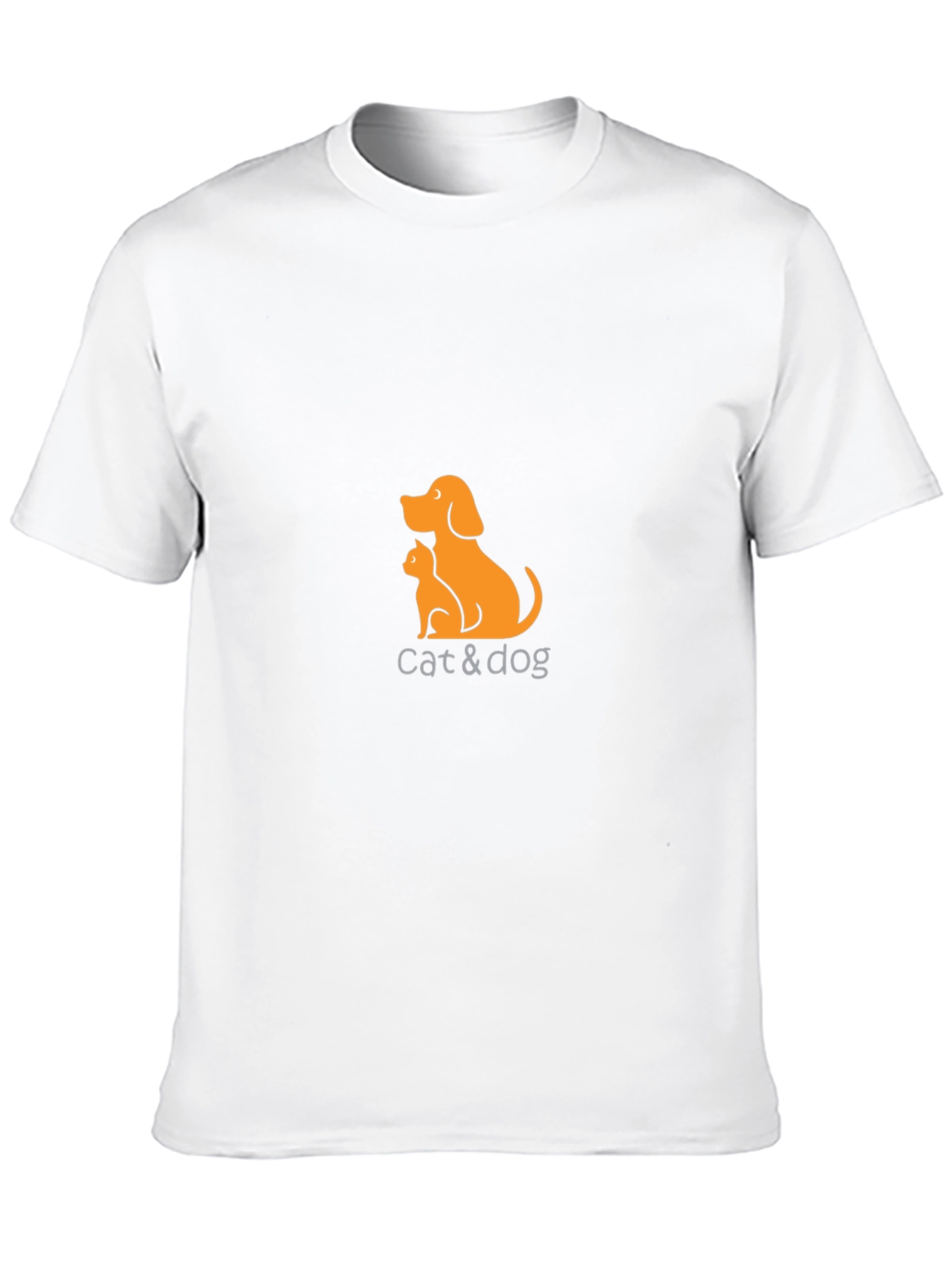 Cat & Dog Graphic Tee - Casual Black T-Shirt