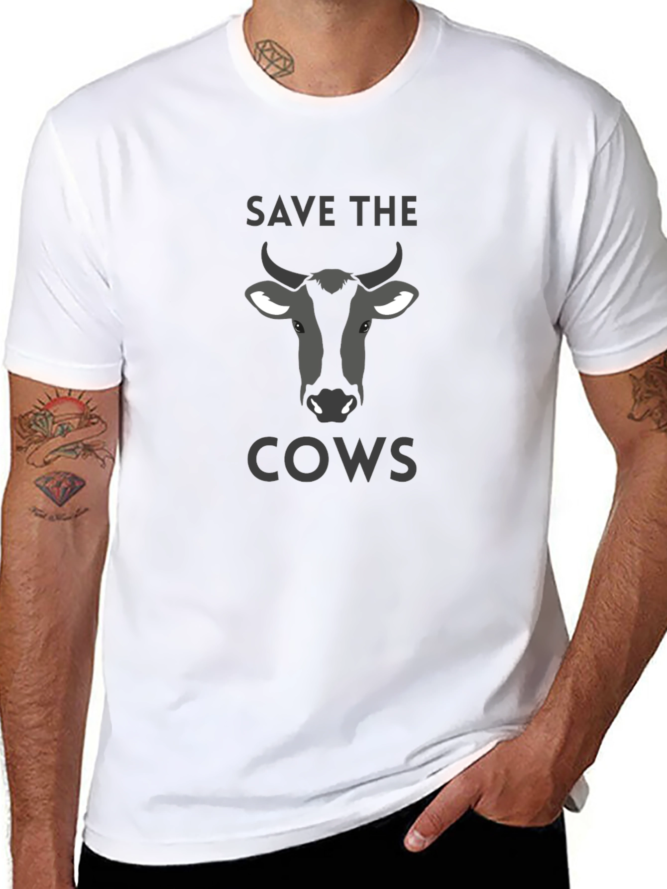 Save The Cows Graphic Tee - Animal Lovers T-Shirt