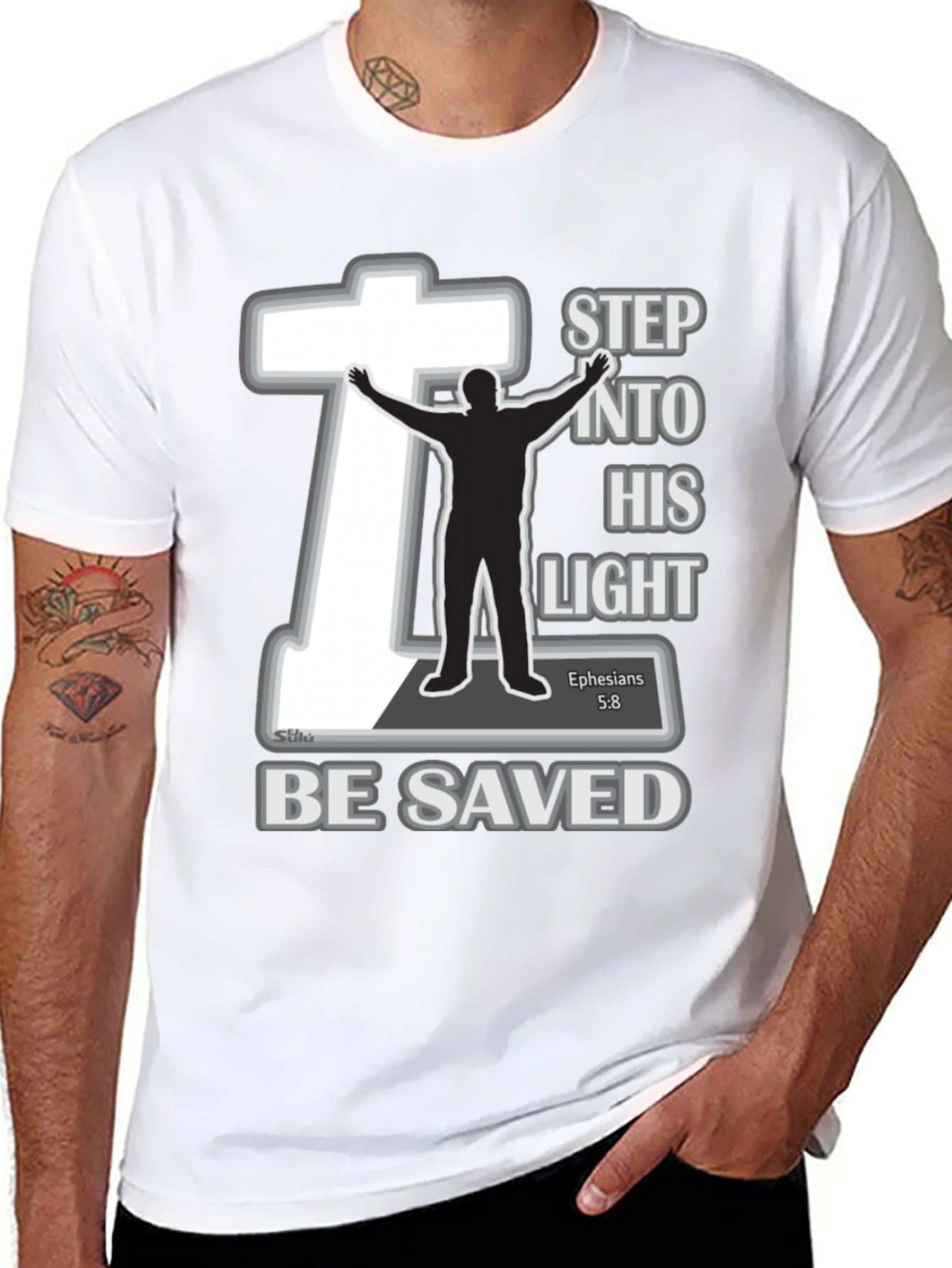 Step into His Light T-Shirt - Christian Faith Tee