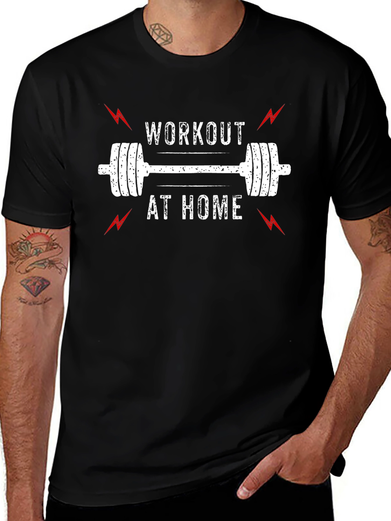 Workout at Home Black T-Shirt