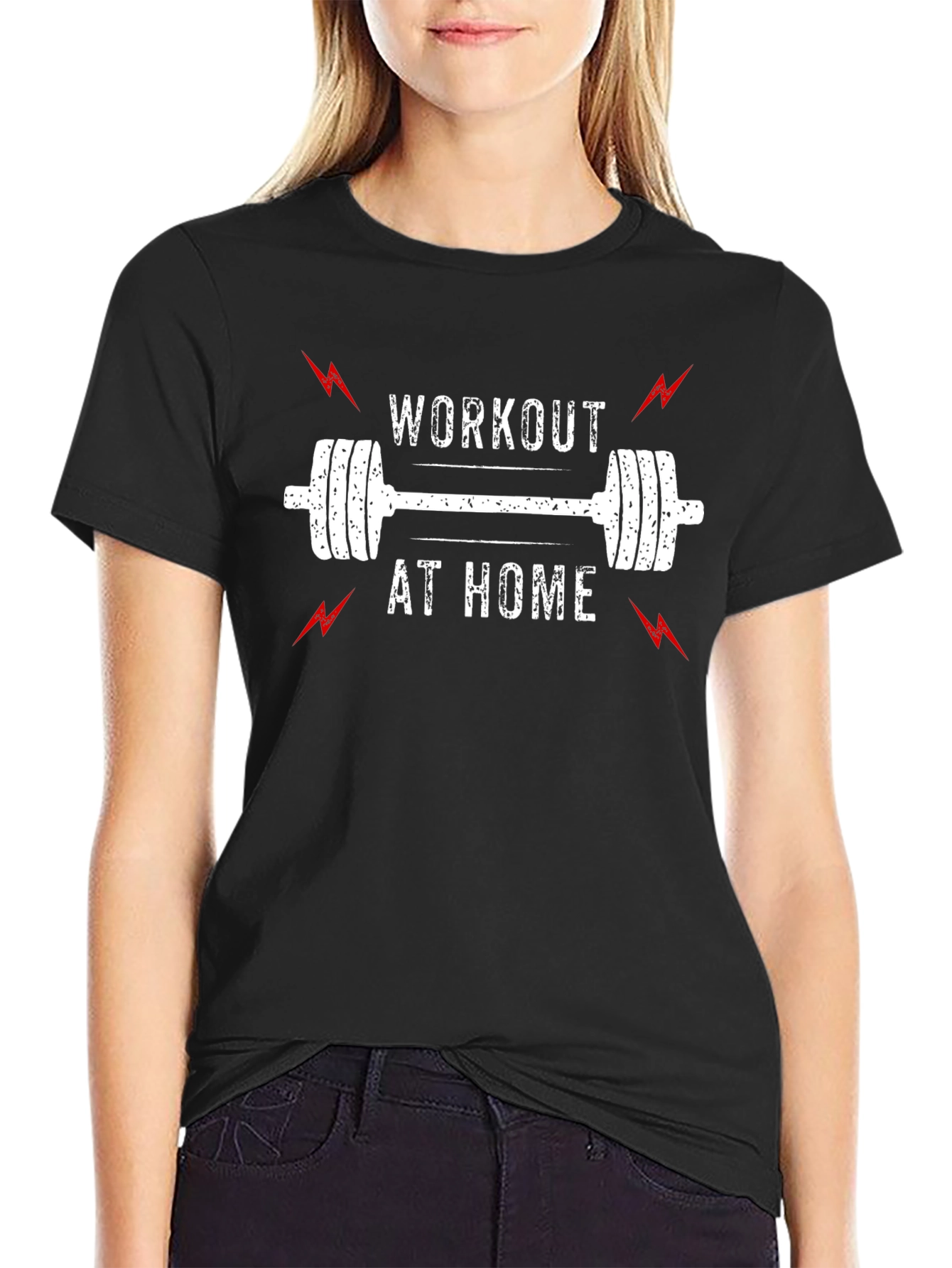 Workout at Home Black T-Shirt