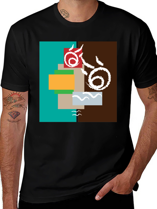 Abstract Geometric Graphic Tee - Modern Art Shirt