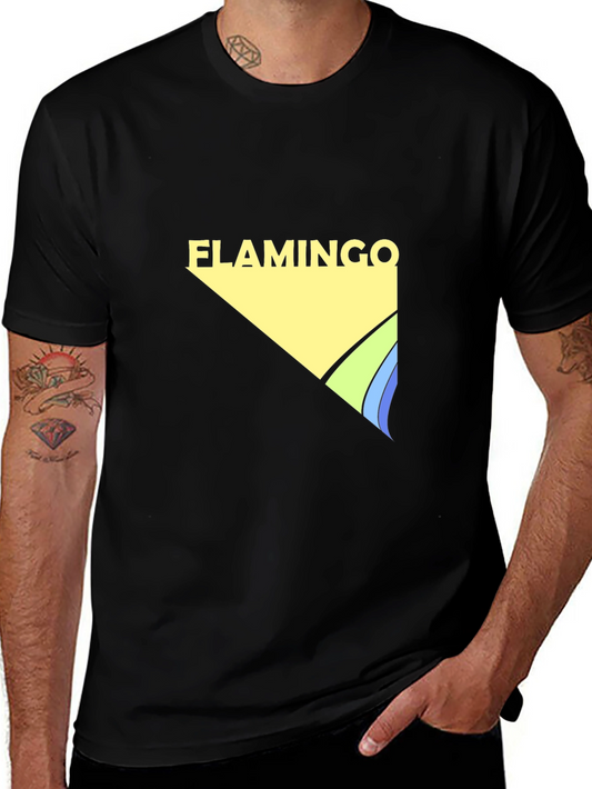 Flamingo Graphic Tee - Stylish Mens Black T-Shirt