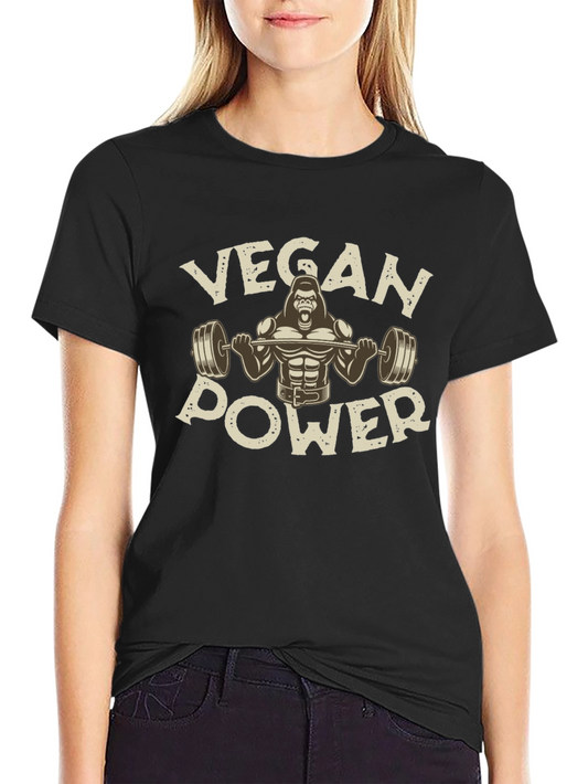 Vegan Power Gorilla Black T-Shirt