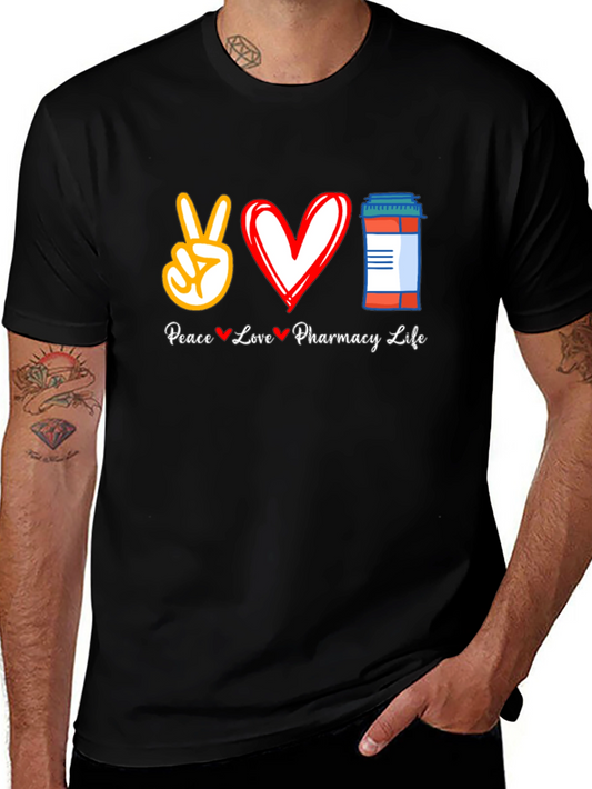 Peace Love Pharmacy Life Graphic T-Shirt