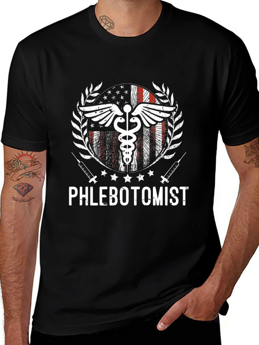 Phlebotomist American Flag T-Shirt