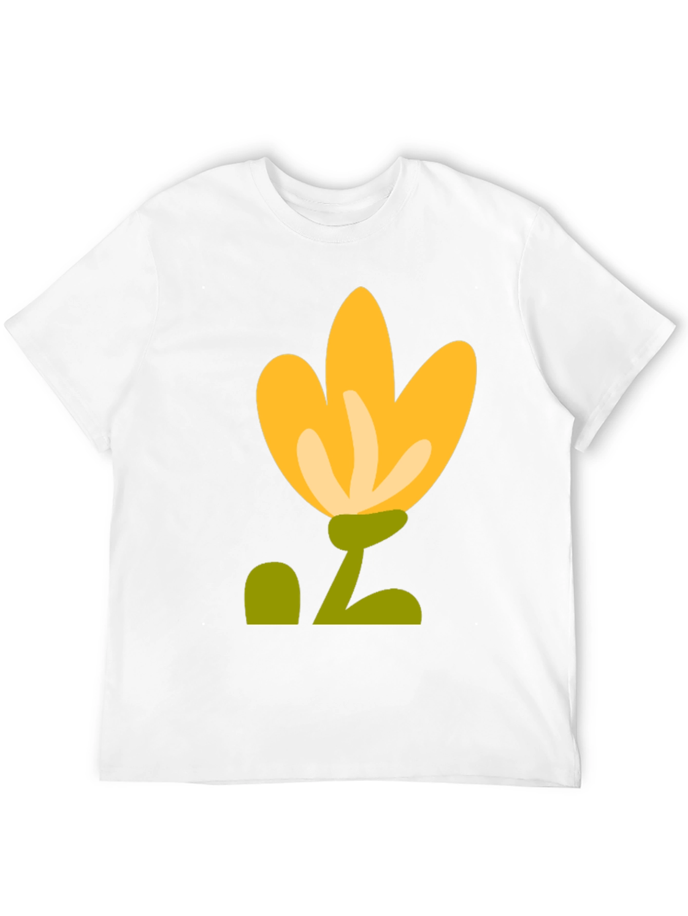 Black T-Shirt with Yellow Flower Graphic