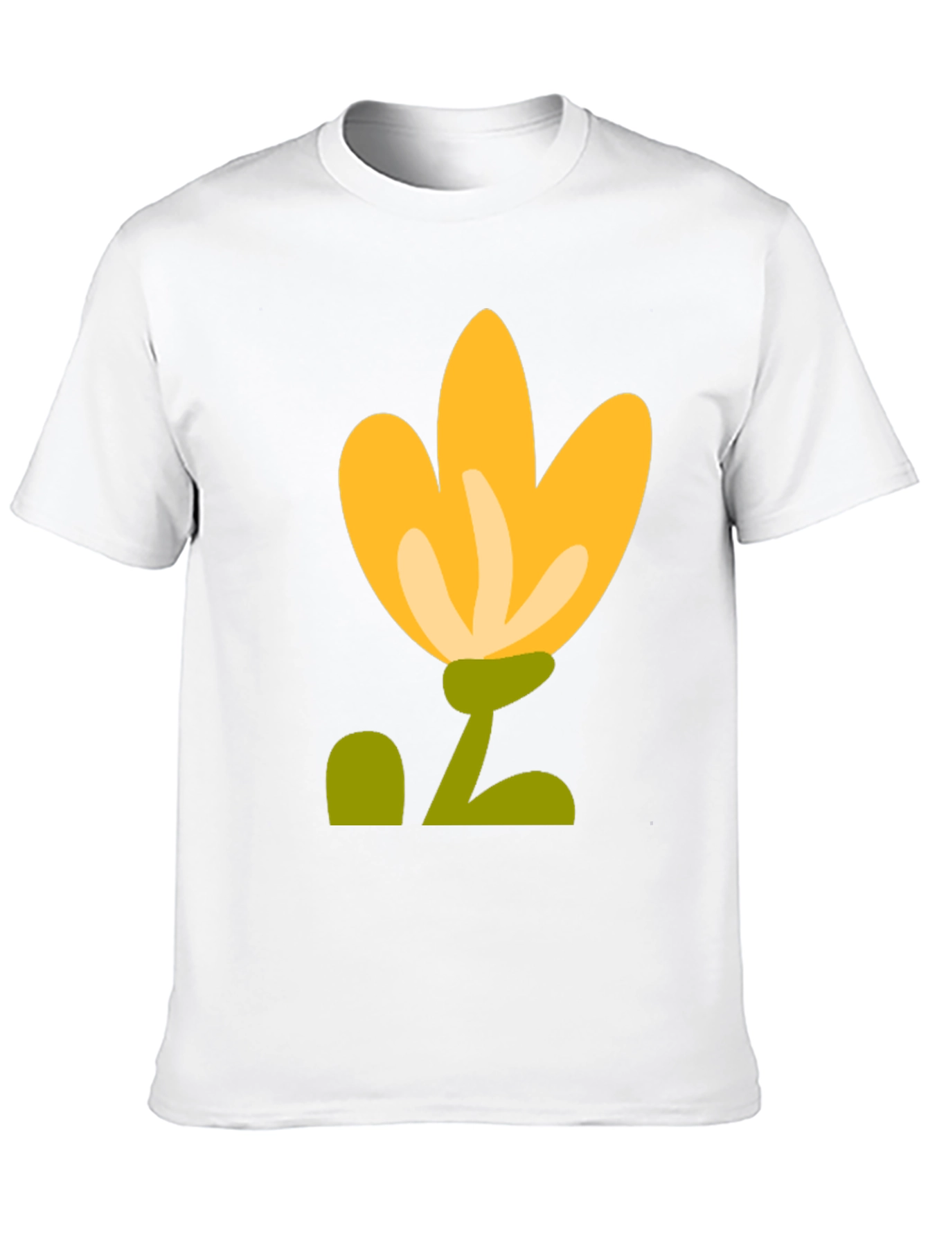 Black T-Shirt with Yellow Flower Graphic