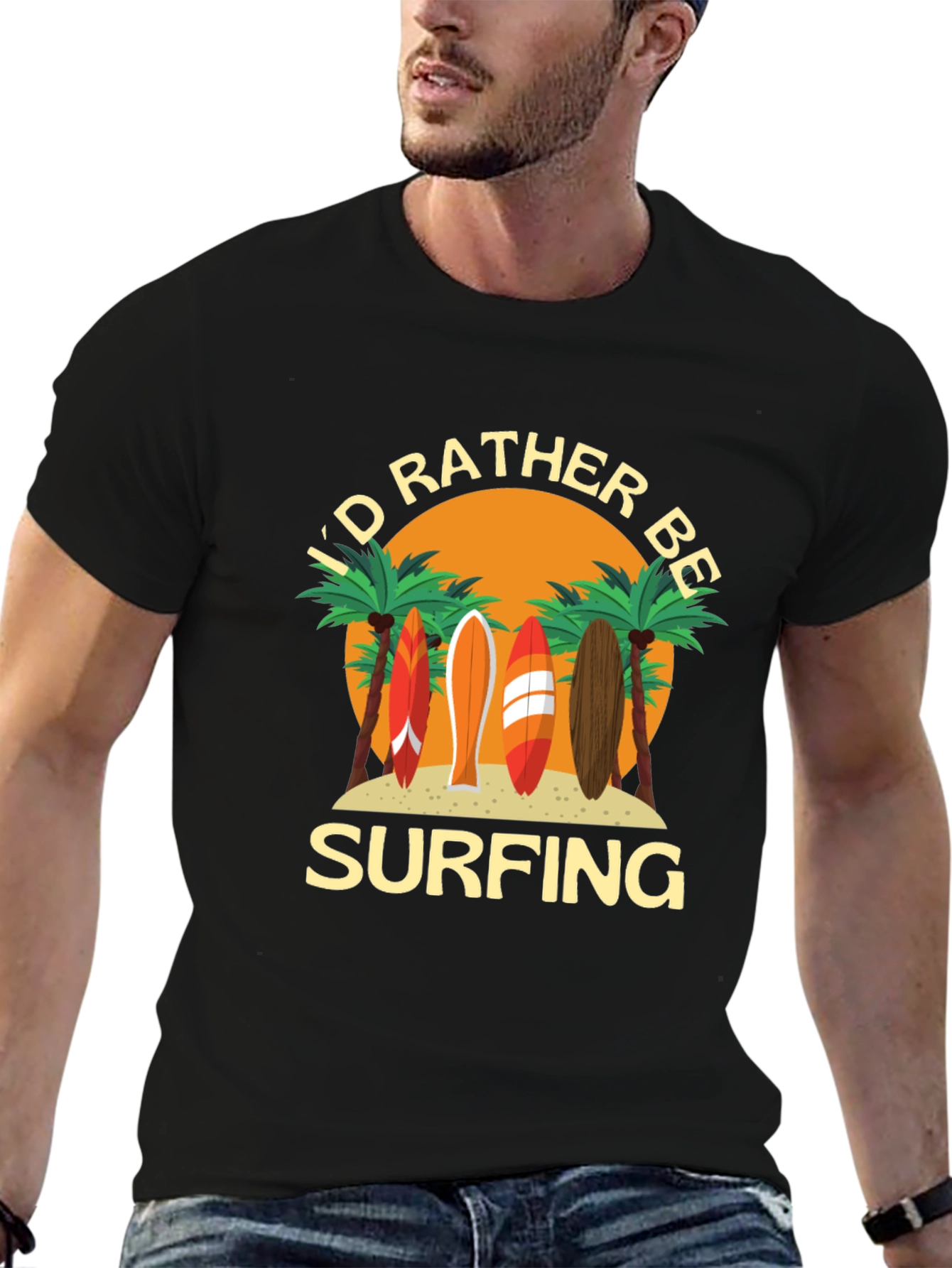 Id Rather Be Surfing T-Shirt Beach Graphic