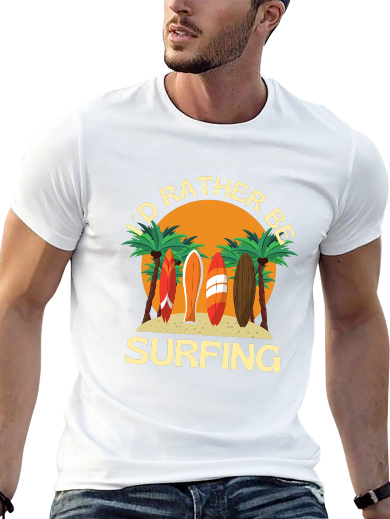 Id Rather Be Surfing T-Shirt Beach Graphic