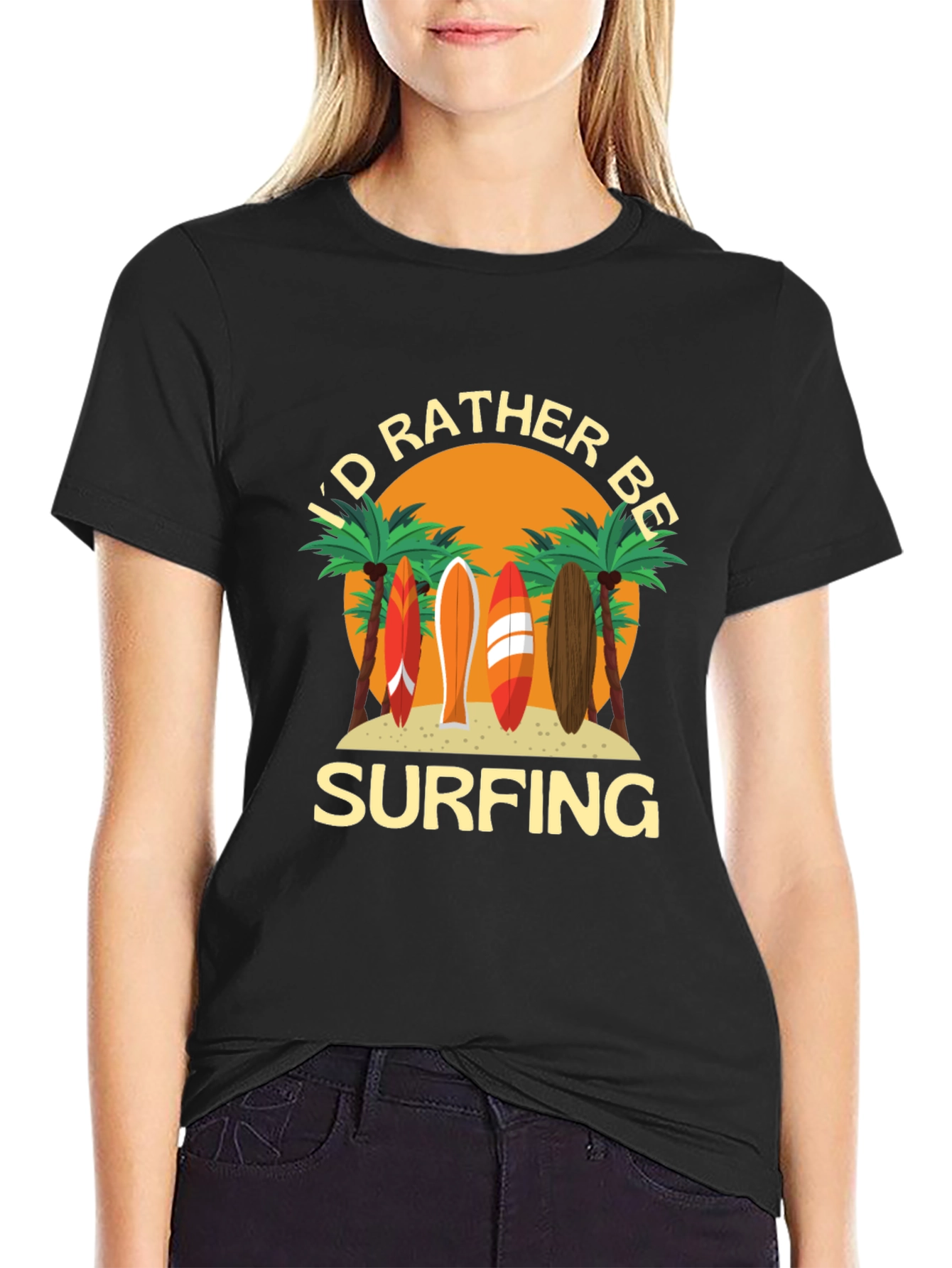 Id Rather Be Surfing T-Shirt Beach Graphic