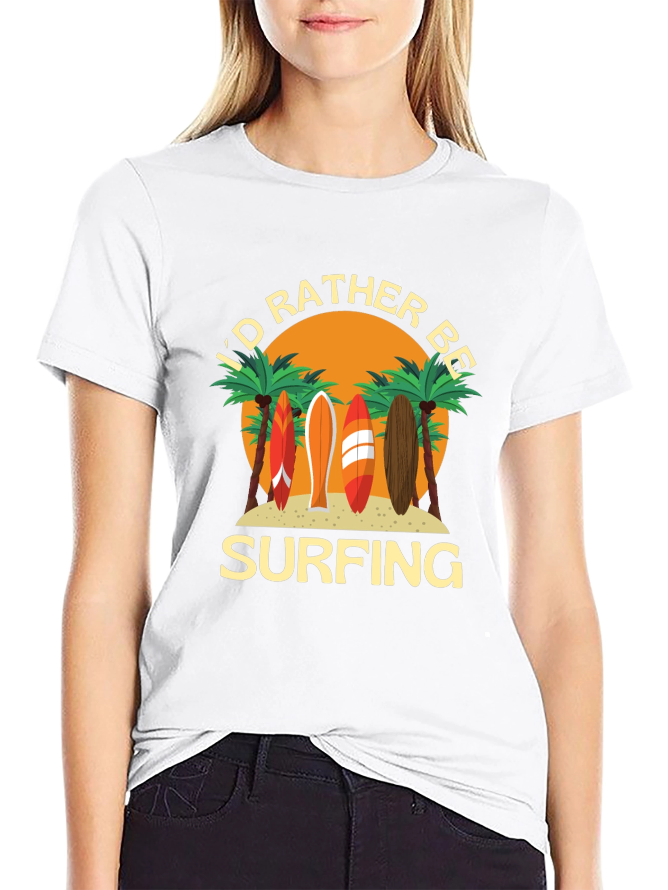 Id Rather Be Surfing T-Shirt Beach Graphic
