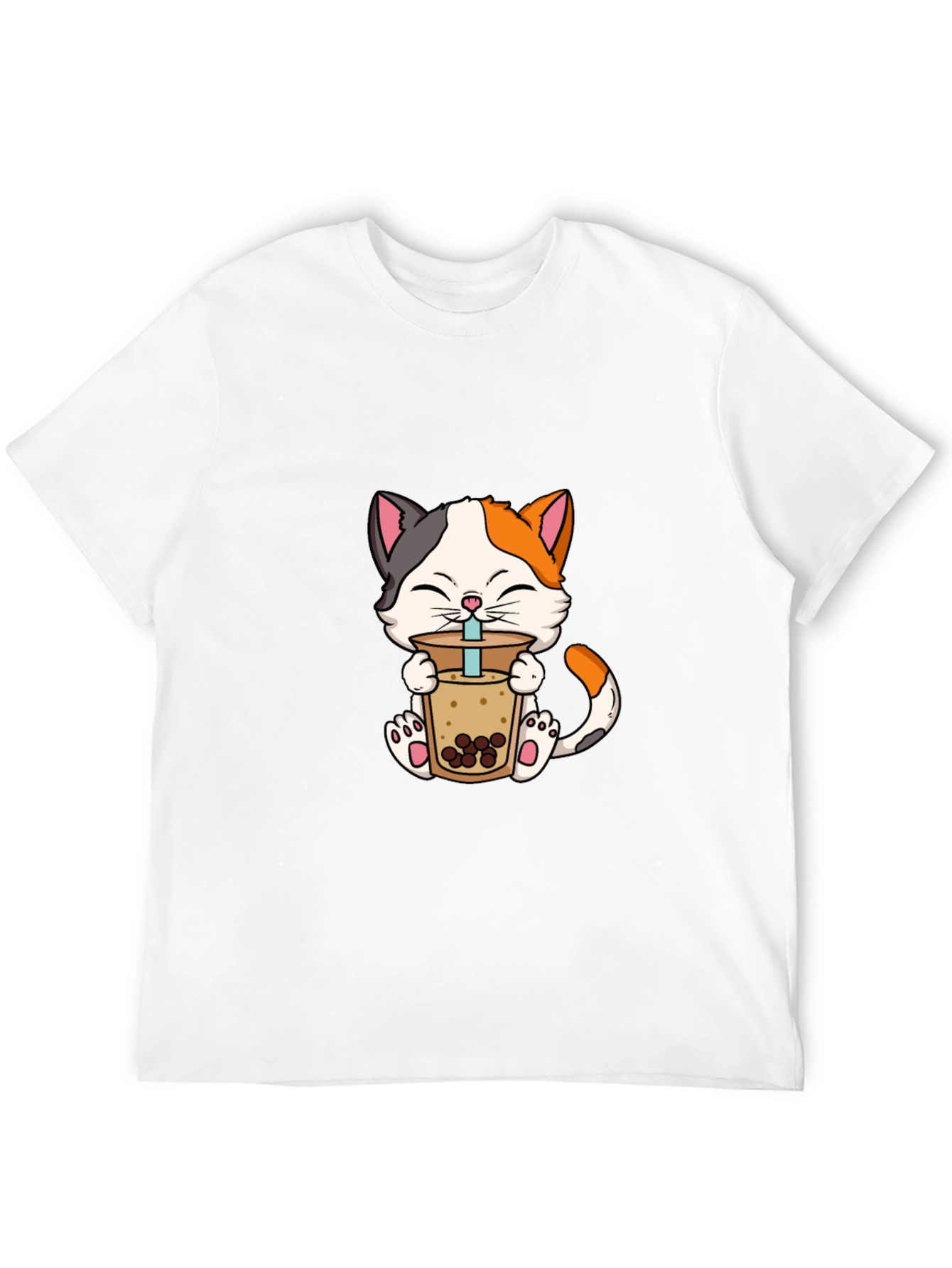 Cute Cat Boba Tea Graphic T-Shirt